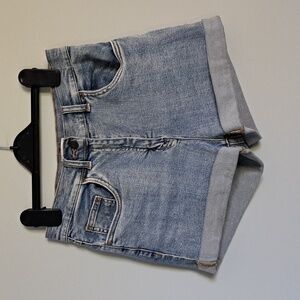 Aritzia Wilfred Free Hi Rise 11" Rise Jean Denim Shorts 2% Elastane Size 6